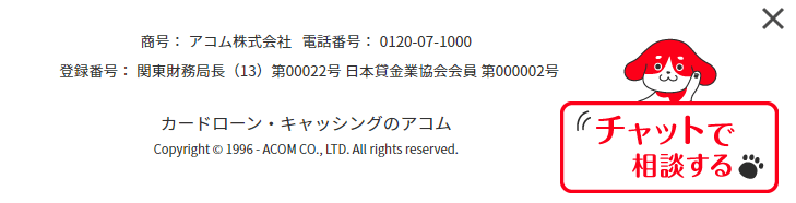 アコム登録番号